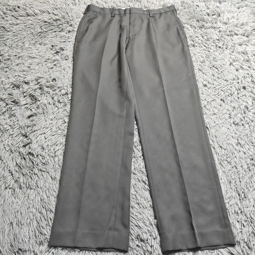 Louis Raphael Dress Pants Mens Size 32x30 Gray Polyester Tailored Fit Flat Front
